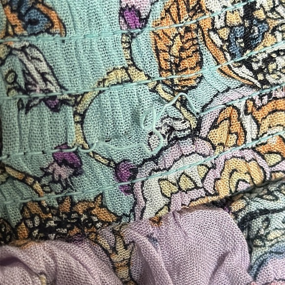 Aveology by Avenue Blue&Lavender Floral Ruffle Maxi Dress Summer Wedding Size 18 - Picture 9 of 11